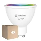 Confezione Multipack 4x Ledvance Smart+ Wifi GU10 Faretti 5W 350lm 45D - 827-865 Regolabile Bianca | RGBW - Dimmerabile - Sostitutiva 50W